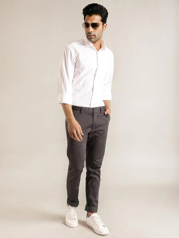 Indian Terrain Men Solid White Shirt